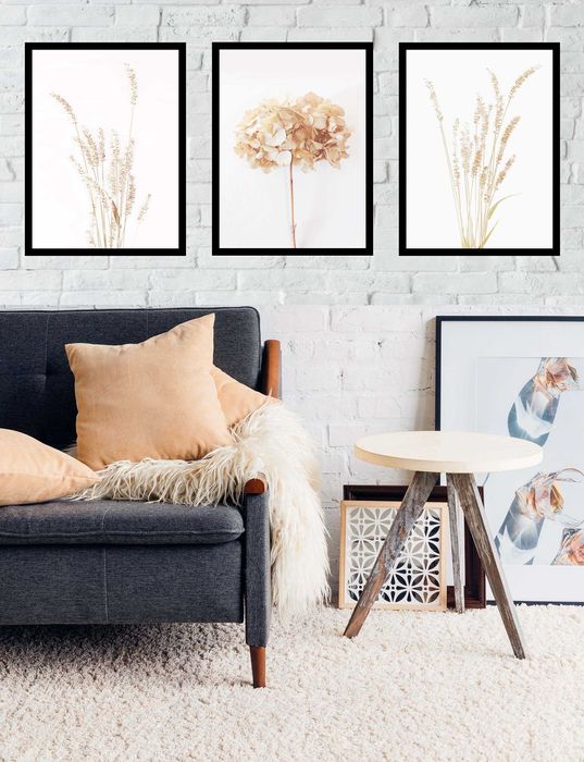 50x40 obrazy w ramie plakaty ramka ŁĄKA KWIATY PAMPAS NATURA BOHO