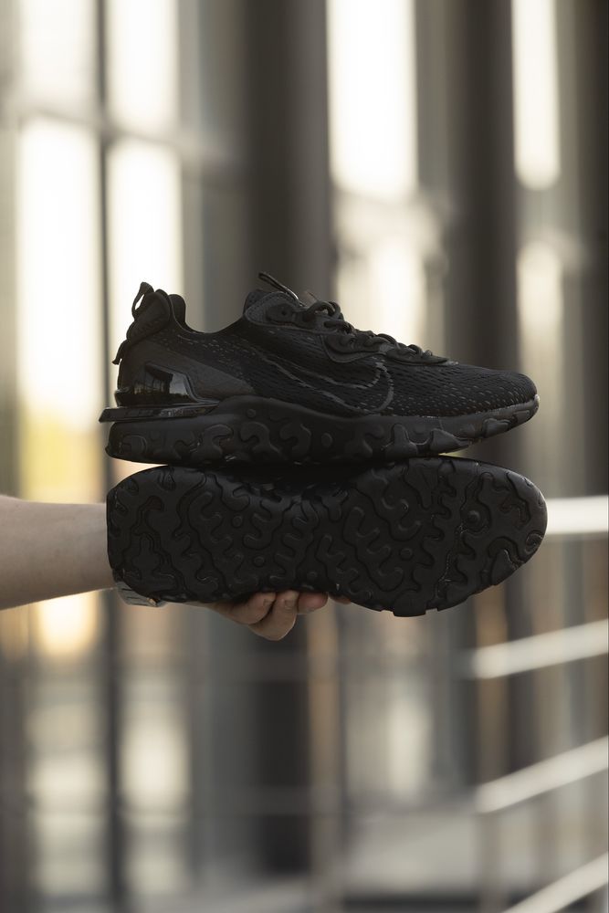 Чоловічі кросівки Nike React Vision Black найк реакт чорні 41-45