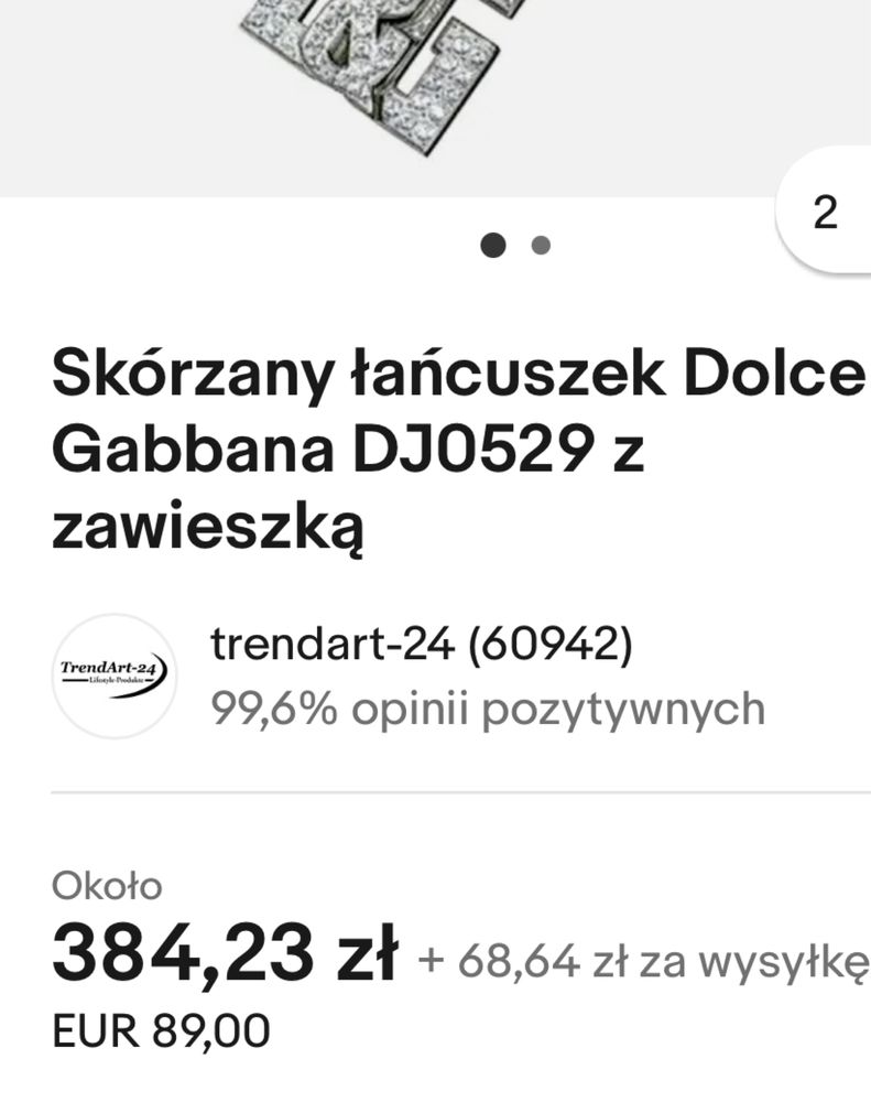 Lancuszek z zawieszką D&G