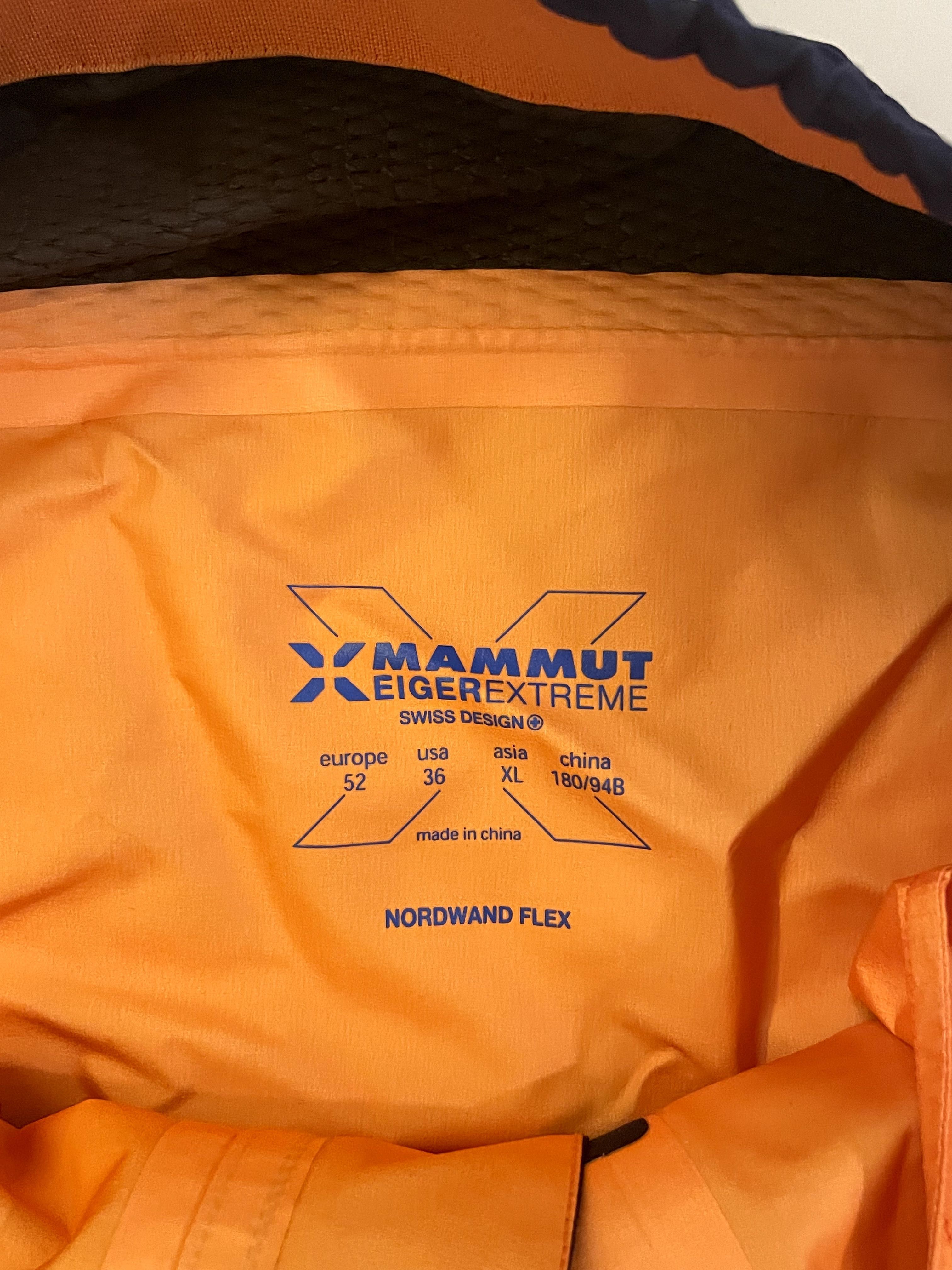 spodnie gore-tex Mammut XL granatowe wzmacniane na dole nogawek