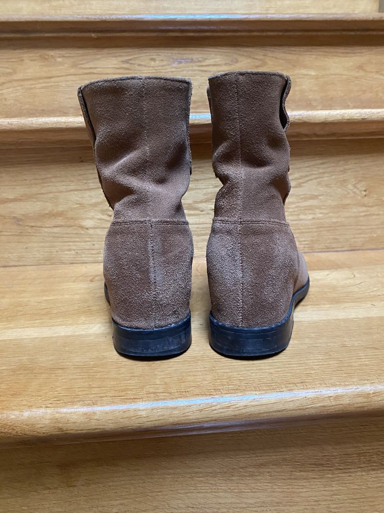 Buty zamsz naturalny Koturn
