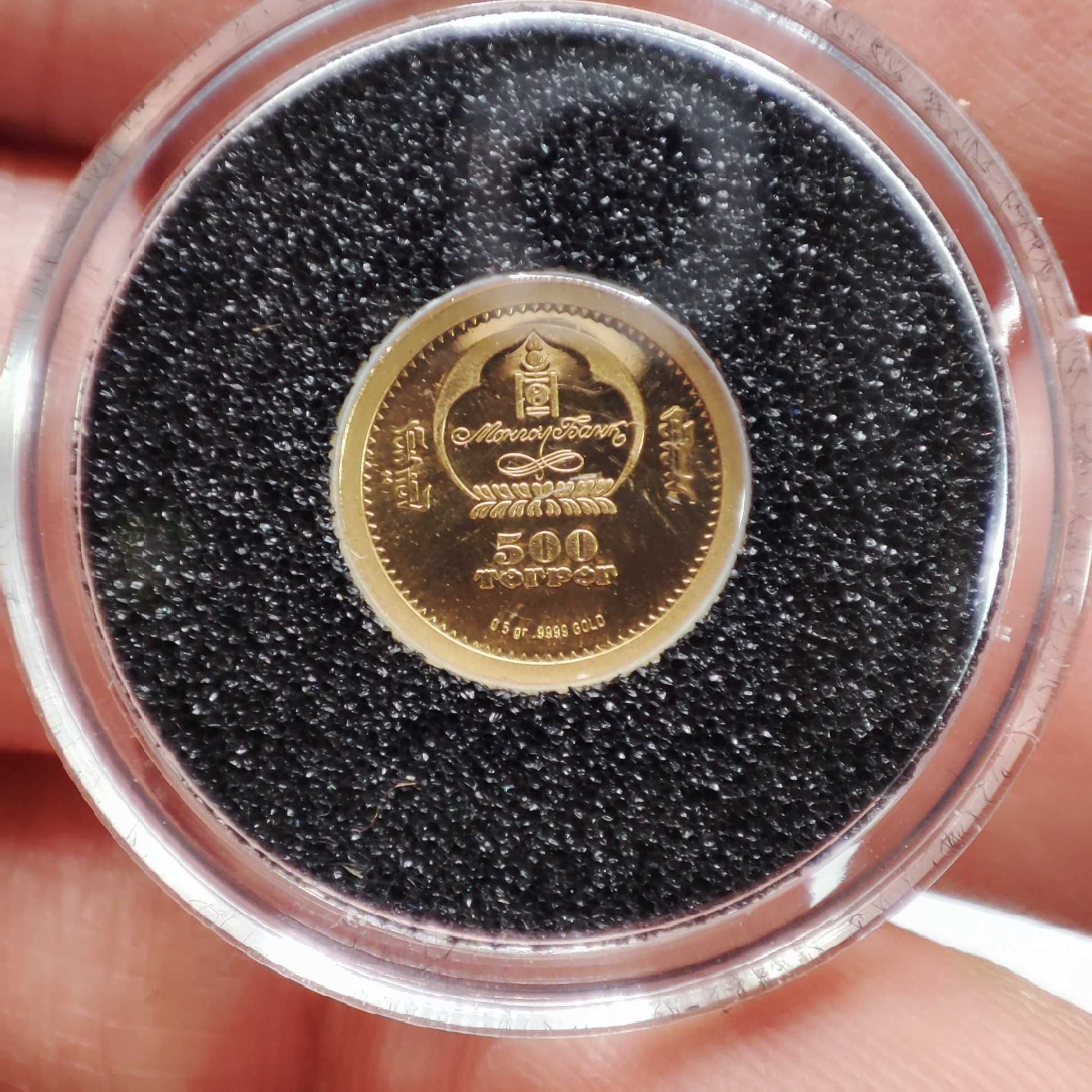 Moneta 500 Tugrików 2007 Mongolia złoto 999