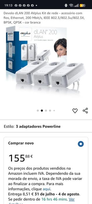 Amplificador de sinal adaptador Wi-Fi Devolo dLAN200 AVplus
