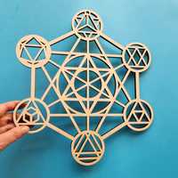 Cubo de Metatron em Madeira 30cm