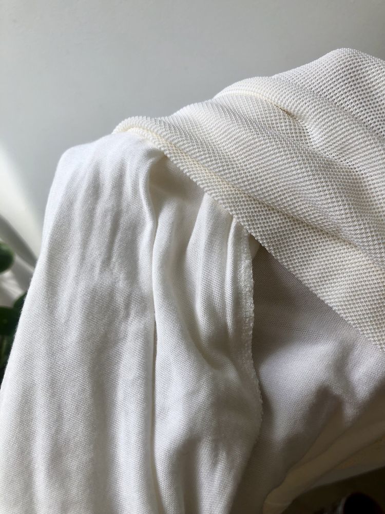 Massimo Dutti kremowa spódnica midi wiskoza