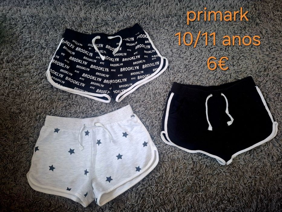 Lote calções 10/11 anos menina