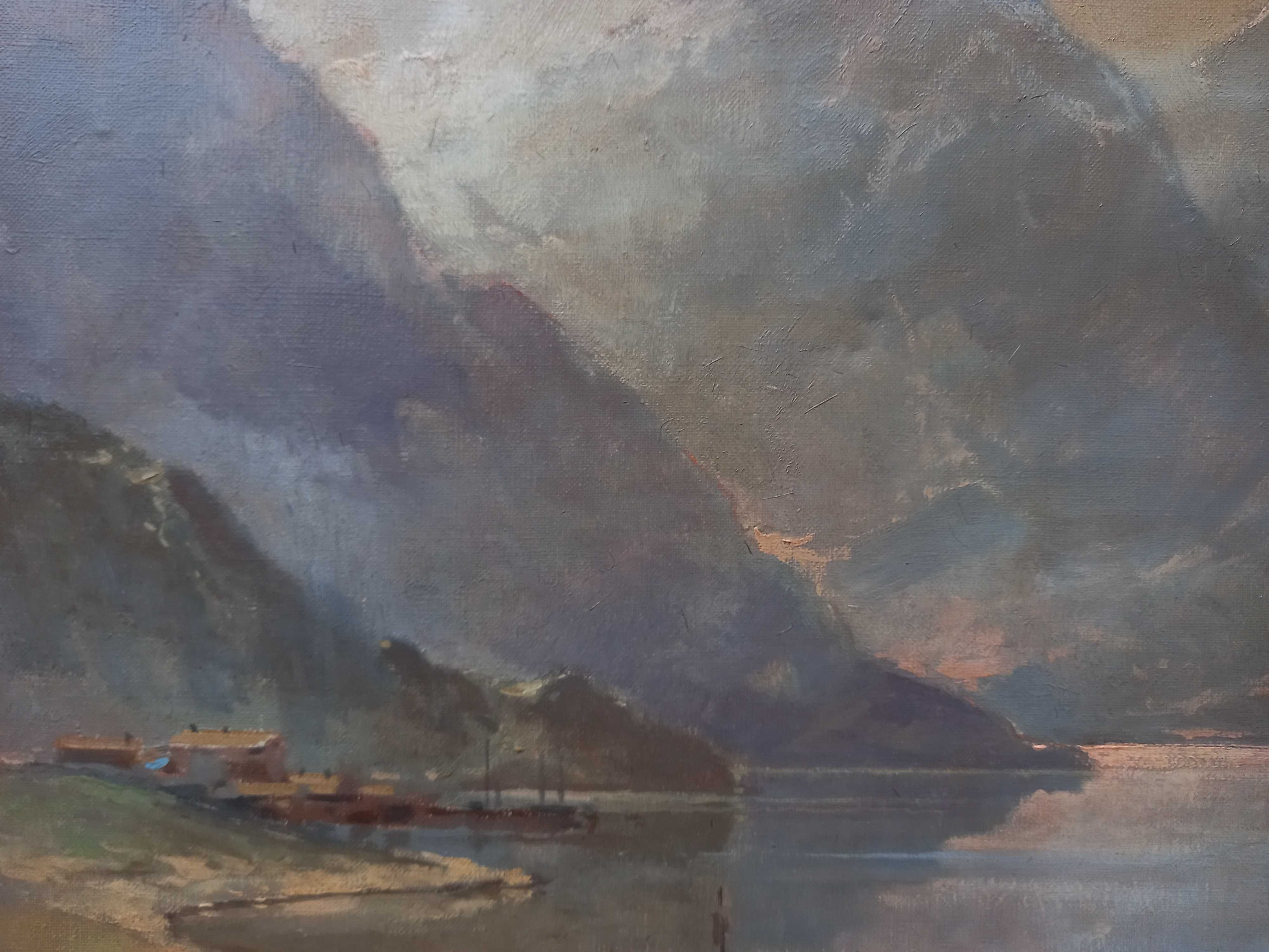 Nastrojowy pejzaż, olej/płótno, Jan B. Pospisil ur. 1898 zm.1968