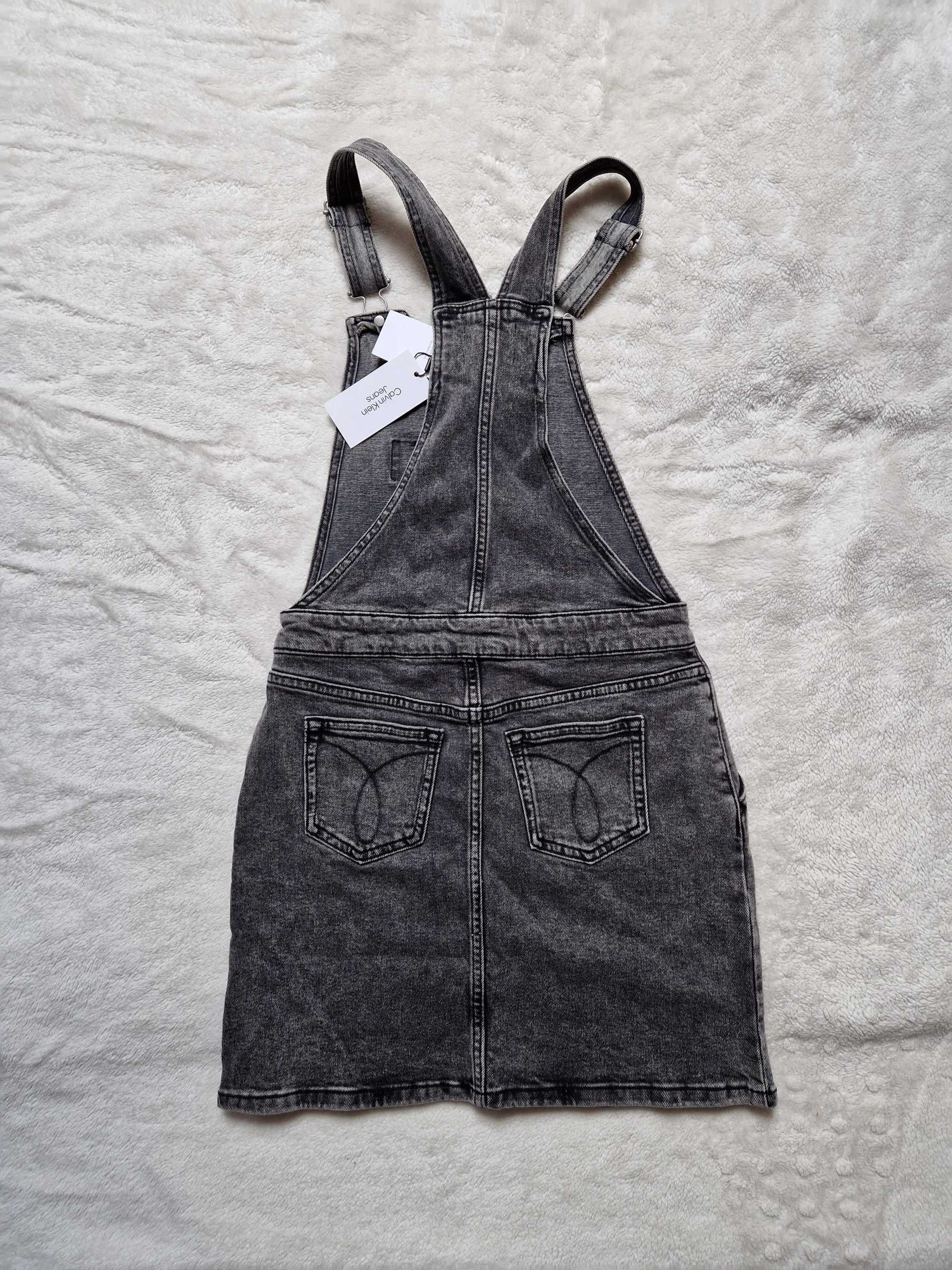 Nowa spódnica dżinsowa z szelkami Calvin Klein 14 lat rozmiar 164