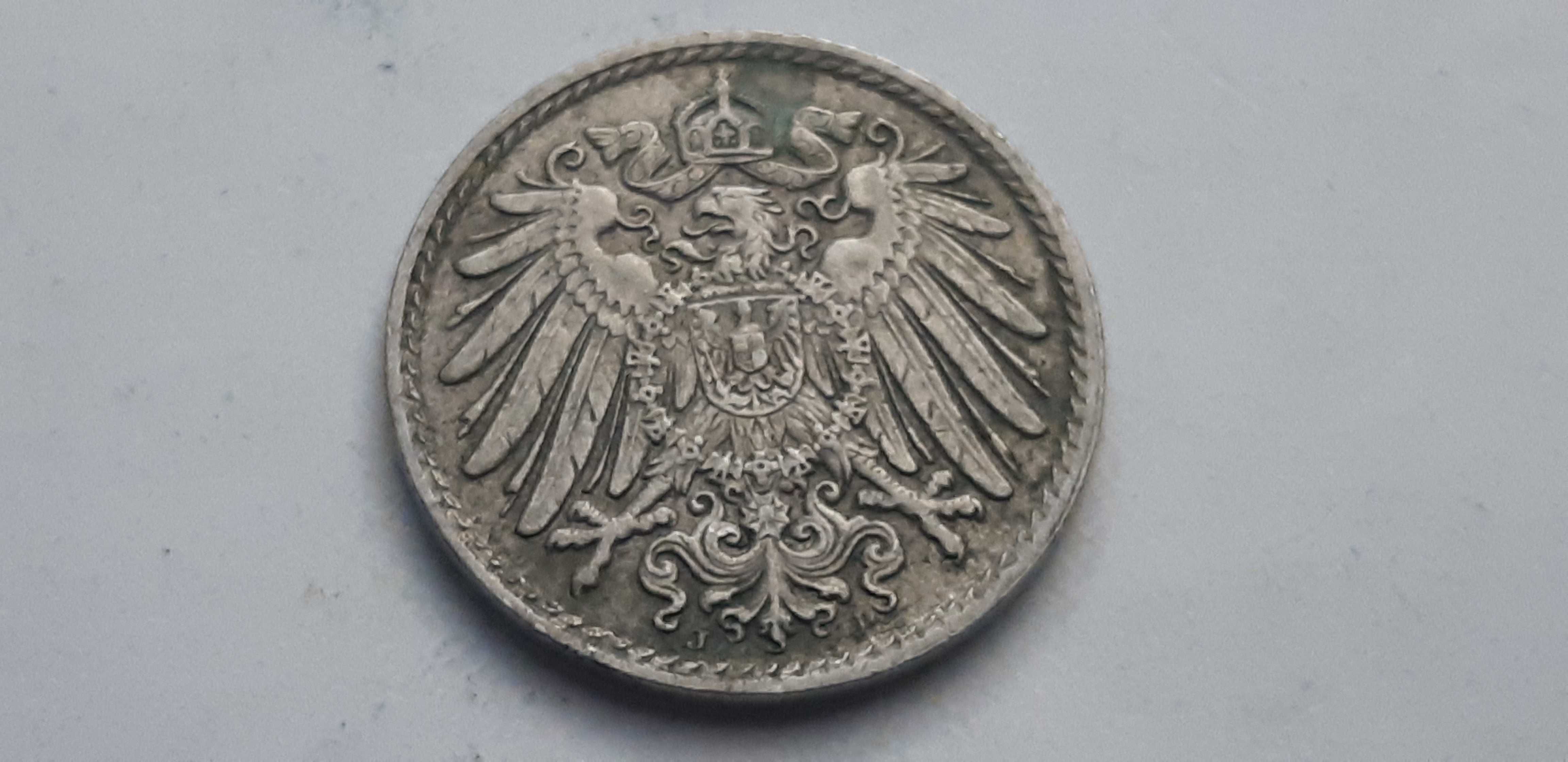 Niemcy Cesarstwo Niemieckie -5 fenig,pfennig 1915 - mennica J rzadkość