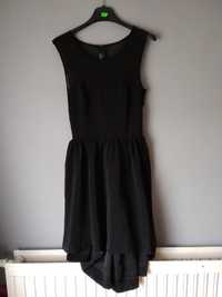 Czarna sukienka z dłuższym tyłem H&M 34