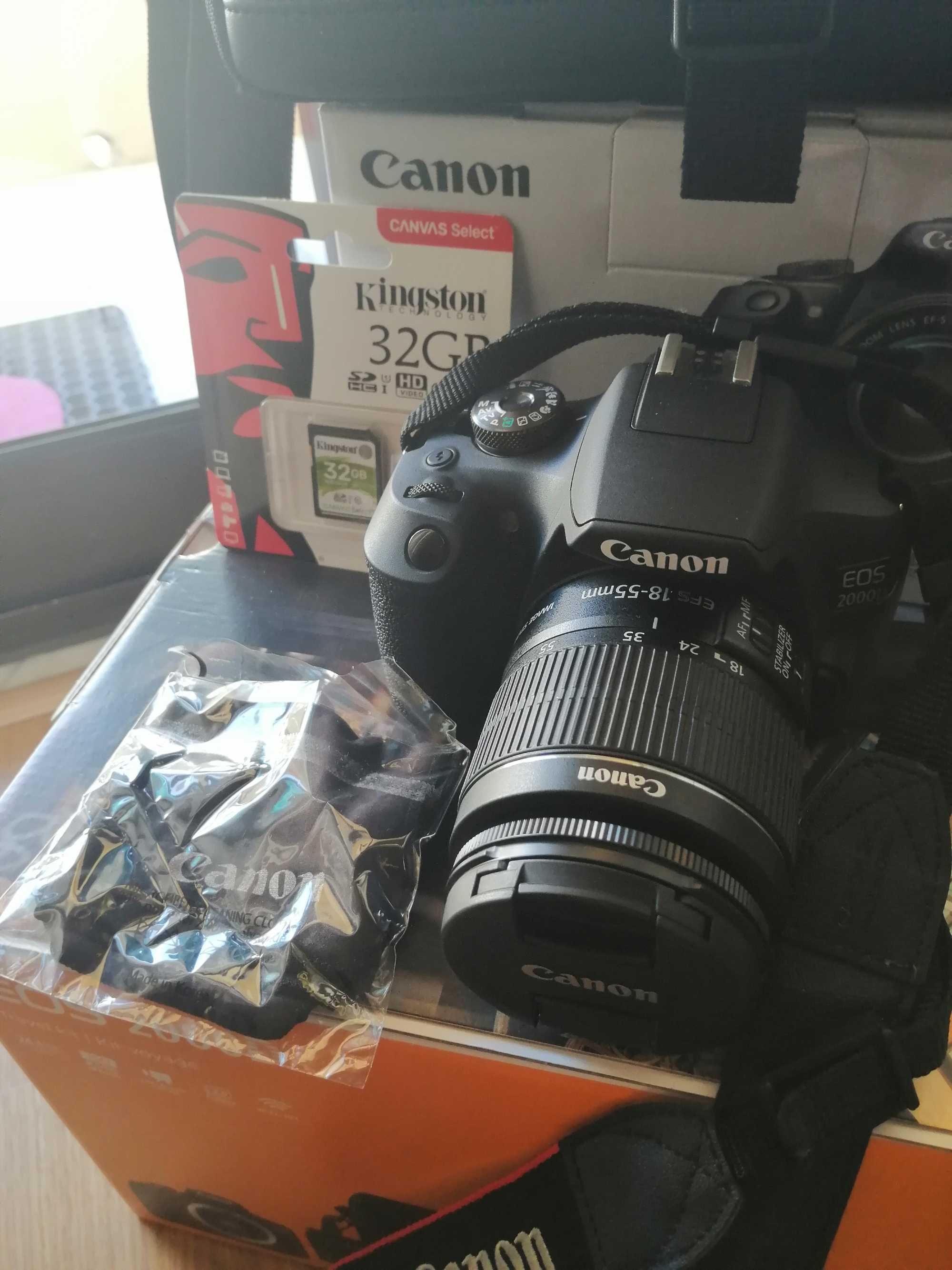 CANON 2000D pack COMO NOVA - oferta cartão SD extra 32GB