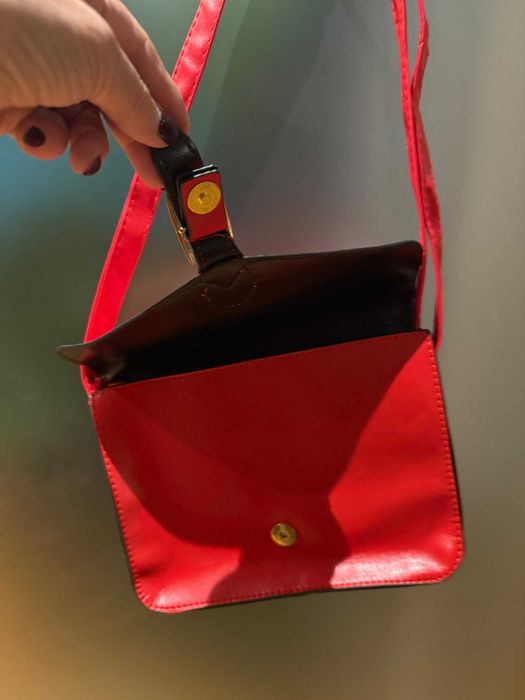 Czerwona torebka na ramię, listonoszka, ekoskóra, nowa