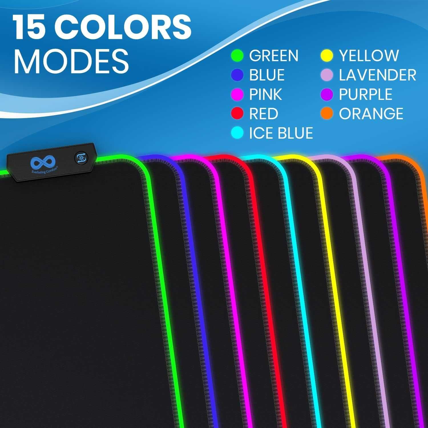 Podkładka pod mysz RGB dla graczy XL 15 kolorów podświetlenia