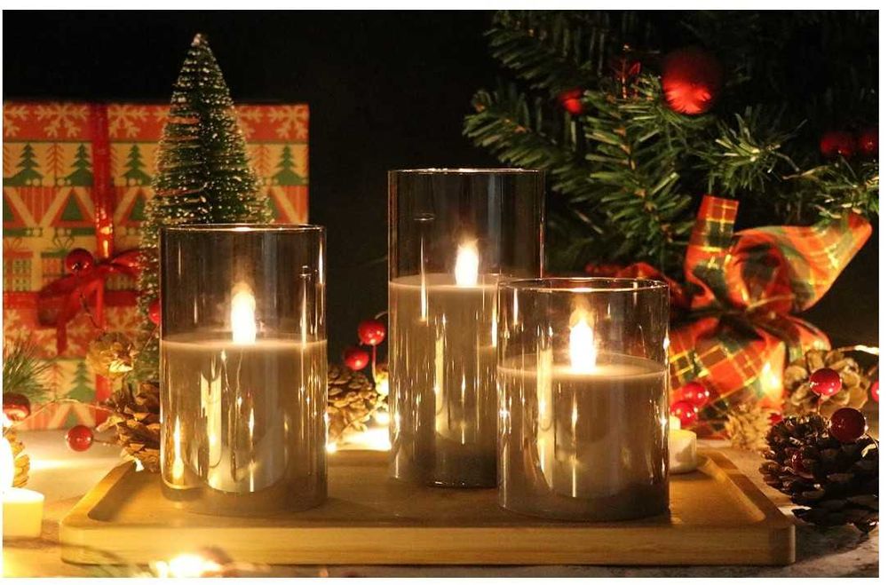 Zestaw 3 świec LED, sterowanie pilotem, funkcja timera Eldnacele