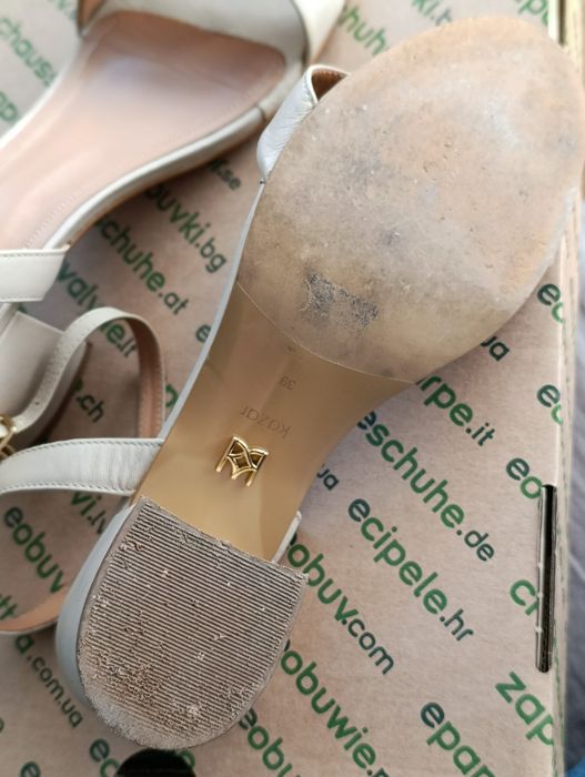 Sandałki na obcasie Kazar 39 nude/beż/kremowy skóra