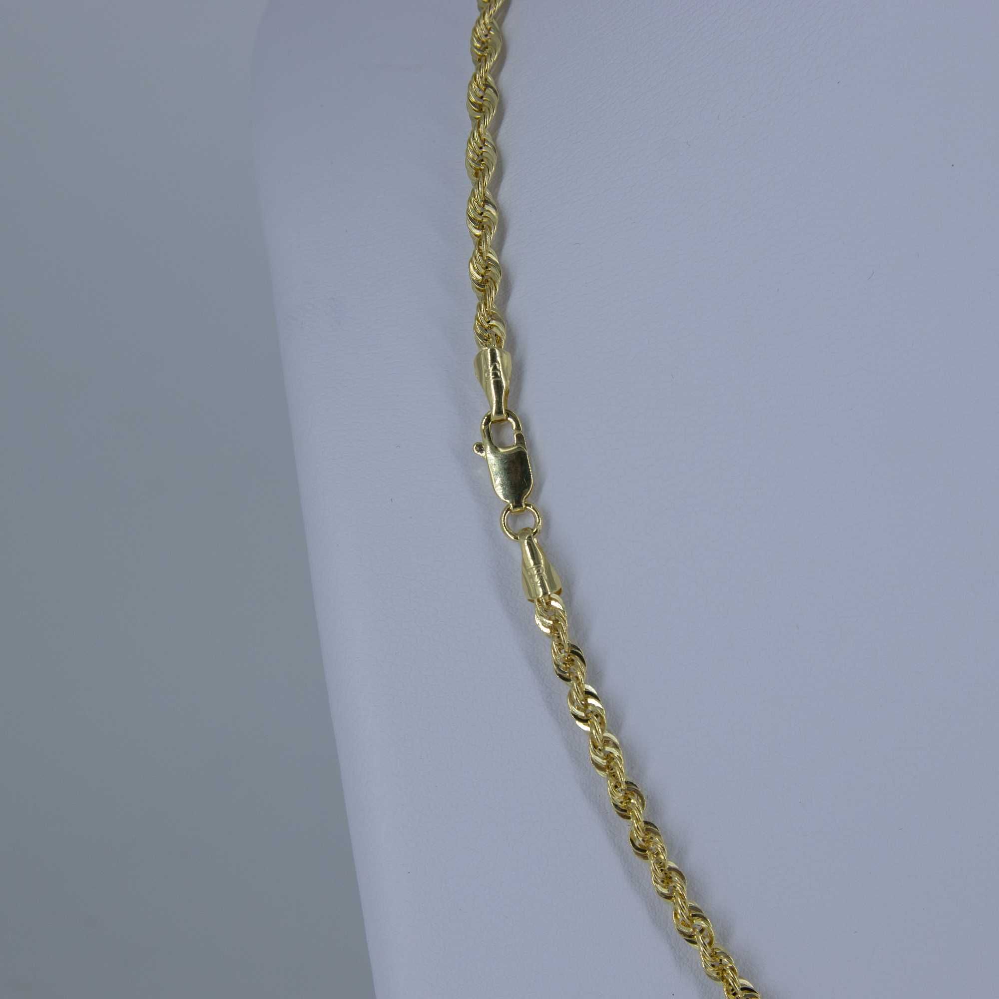 Złoty łańcuszek damski 585 3,83 gram 45cm Kordel Nowy WYSYŁKA GRATIS