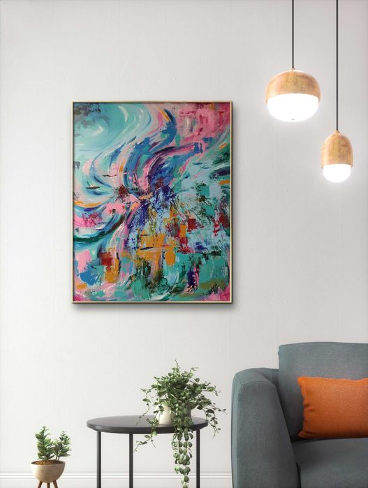 Abstrakcyjny obraz ręcznie malowany 40x50 cm