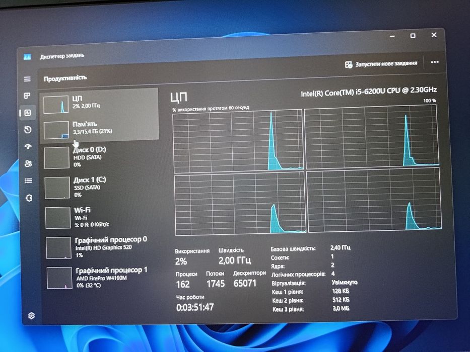 Підсвітка клавіш HP i5/16gb/ssd 256gb+hdd 500gb / Firepro W4190M 2gb