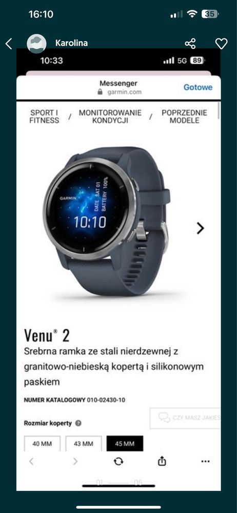 Zegarek męski garmin venu 2