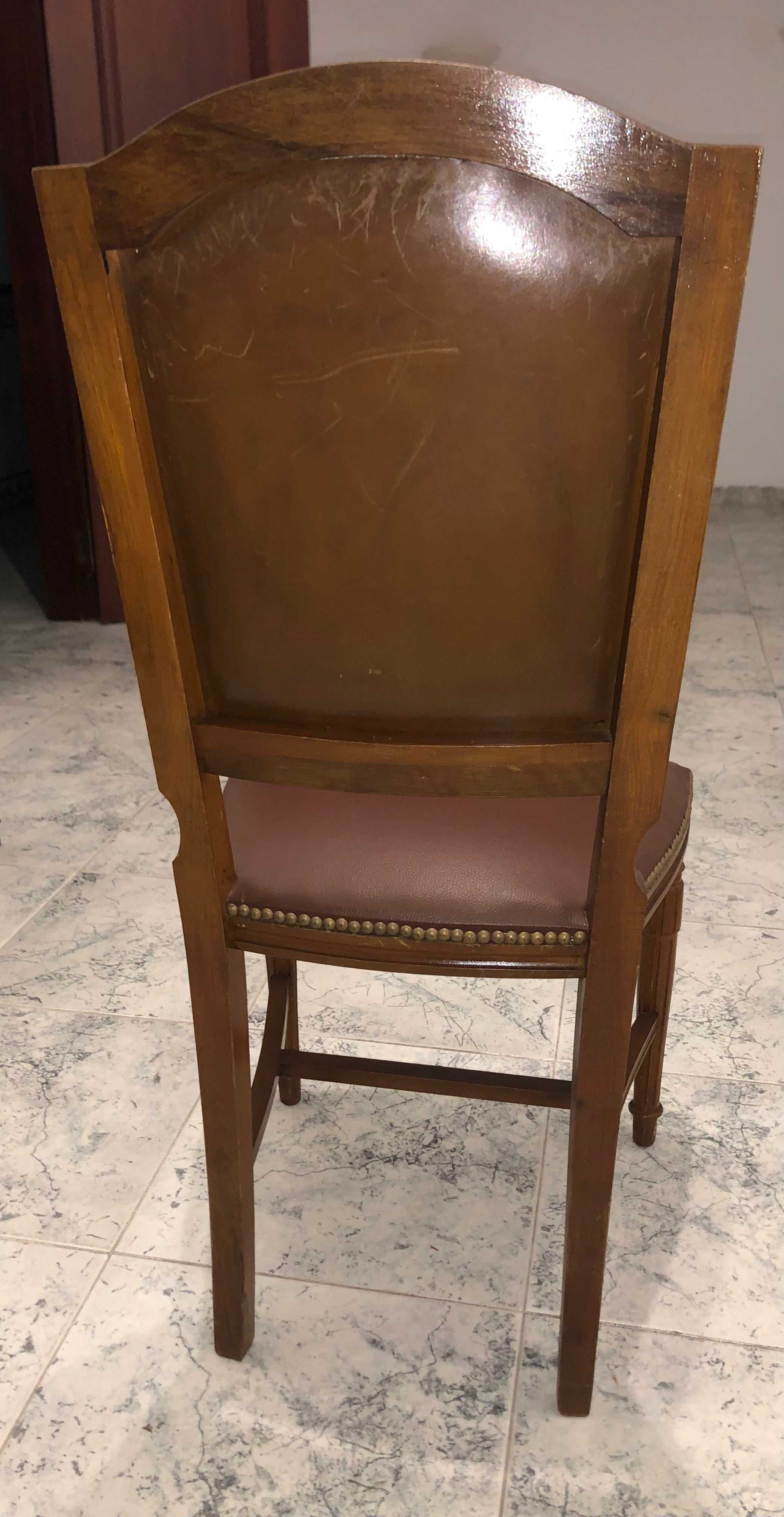 Conjunto de 7 cadeiras de mesa de Sala de Jantar (cor cerejeira)