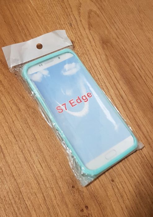 NOWE etui Samsung Galaxy S7, silikonow przezroczysty + mięta / turkus