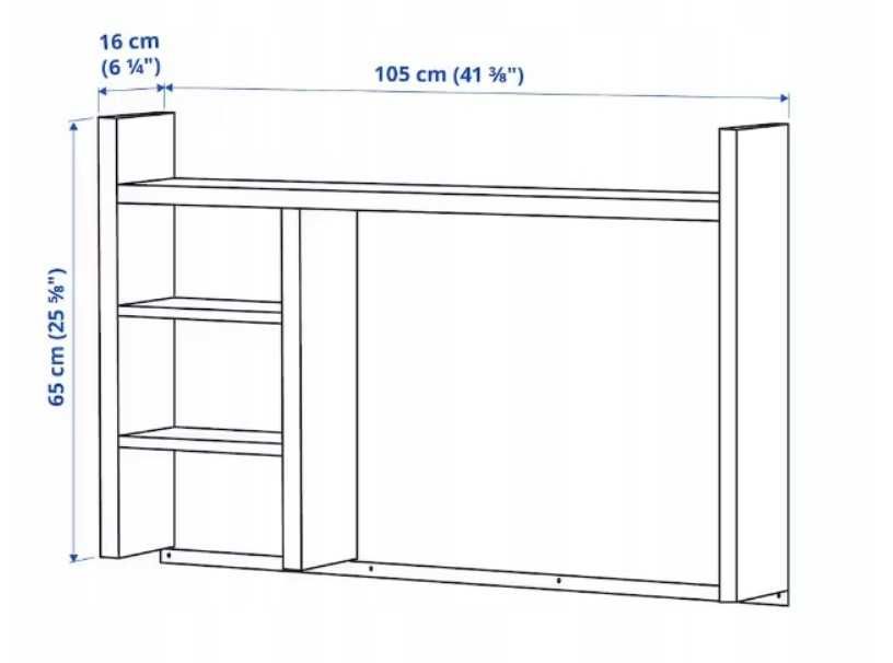 Biurko + nadstawka biurka Ikea Micke brąz czarnobrąz