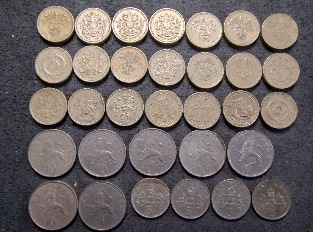 UK Anglia Wiełka Brytania duży zestaw monet