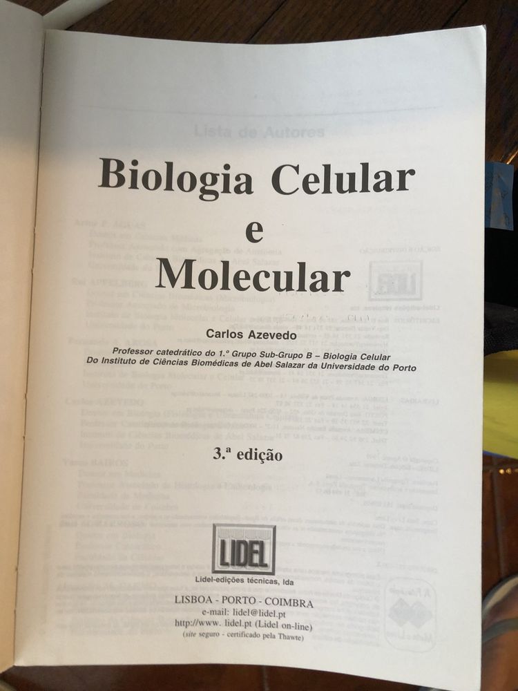 Livro Biologia Celular e Molecular - Carlos Azevedo