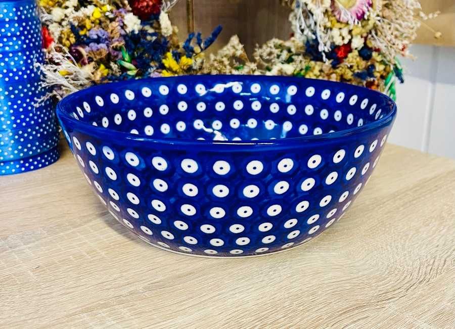 Ceramika Bolesławiec. Miska kropka 23 cm (12058)
