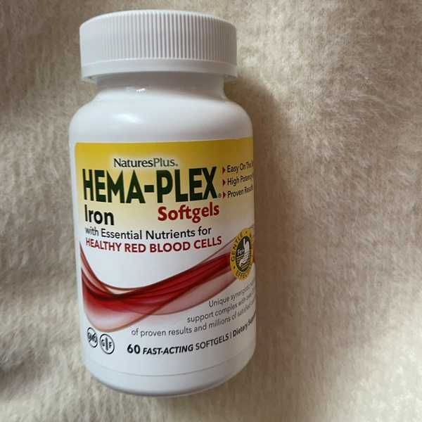 Solgar, Gentle Iron хелат бісгліцинат заліза та капсули HEMA-PLEX