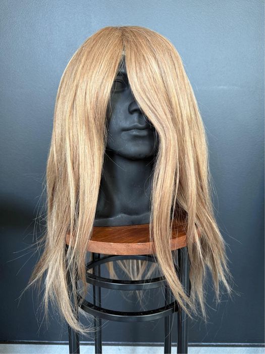 Peruka blond system z włosów naturalnych