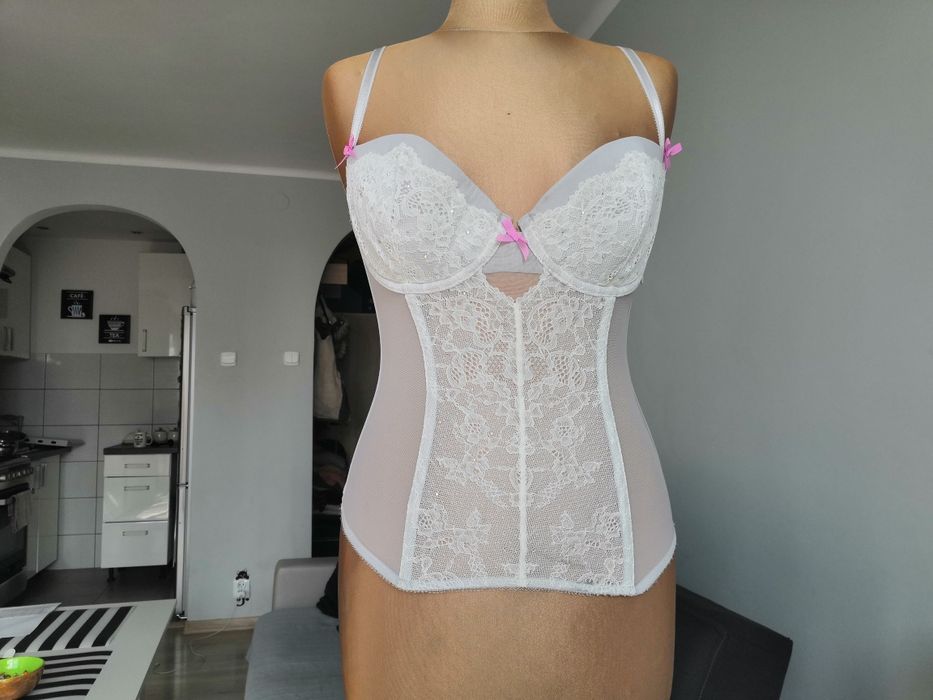 Victoria's Secret gorset biustonosz pas koronkowy koronka 75 c 34 c