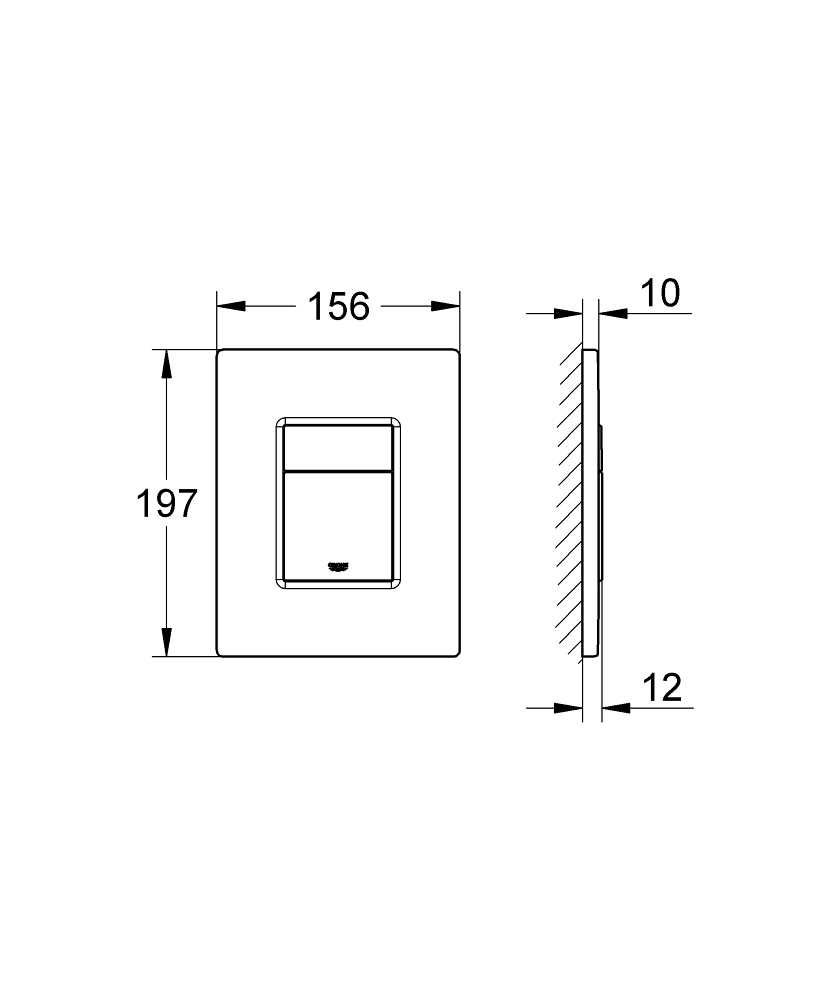 Przycisk do WC firmy Grohe w kolorze brushed cool sunrise