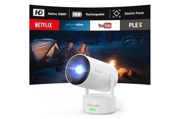 Projektor rzutnik Android 11 z WiFi i Bluetooth przenośny z baterią