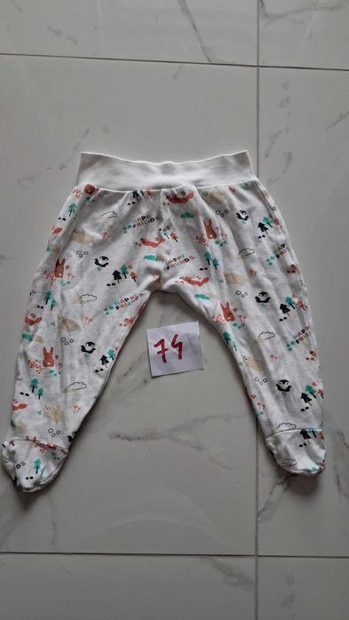 Spodnie półśpiochy niemowlęce materiałowe las miś misiu TXM Kids