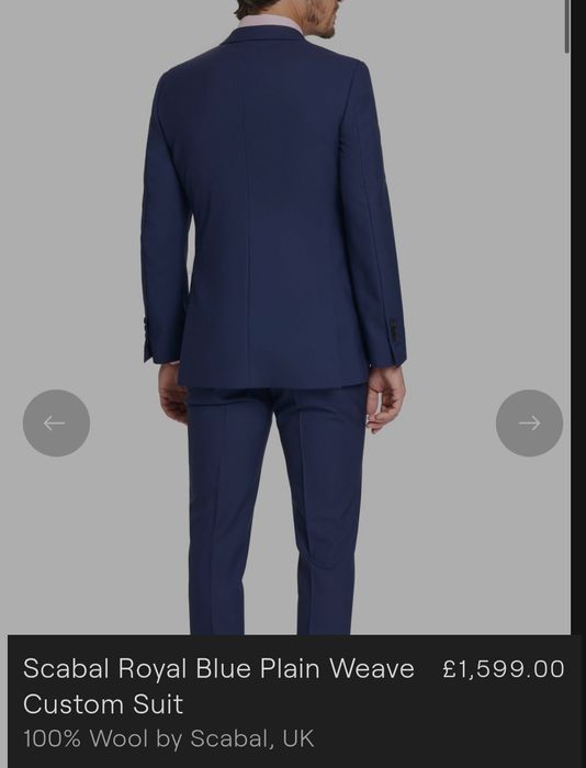 Костюм Scabal Royal Blue Plain, 48
