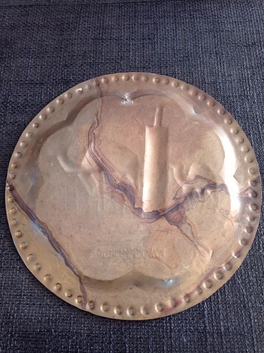 Stary talerz, płaskorzeźba,ozdoba wisząca