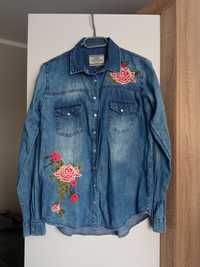 Koszula damska jeansowa na długi rękaw rozmiar M Megi Collection kwiat