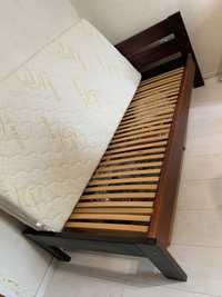 Łóżko drewniane dł 207 z materacem 90x200