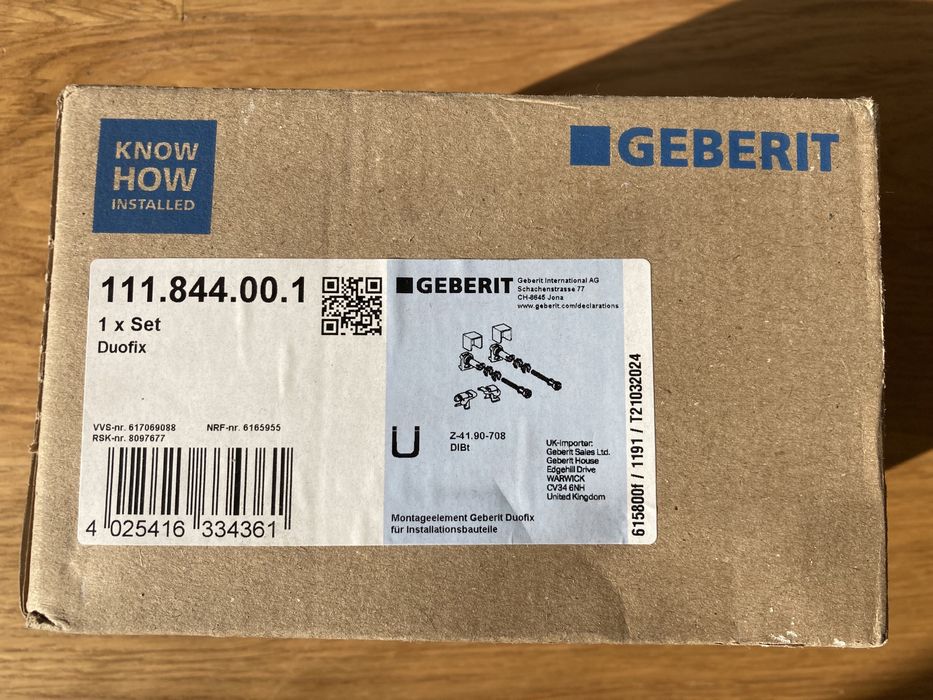Geberit Wsporniki Duofix do montażu na szynie 111.844.00.1