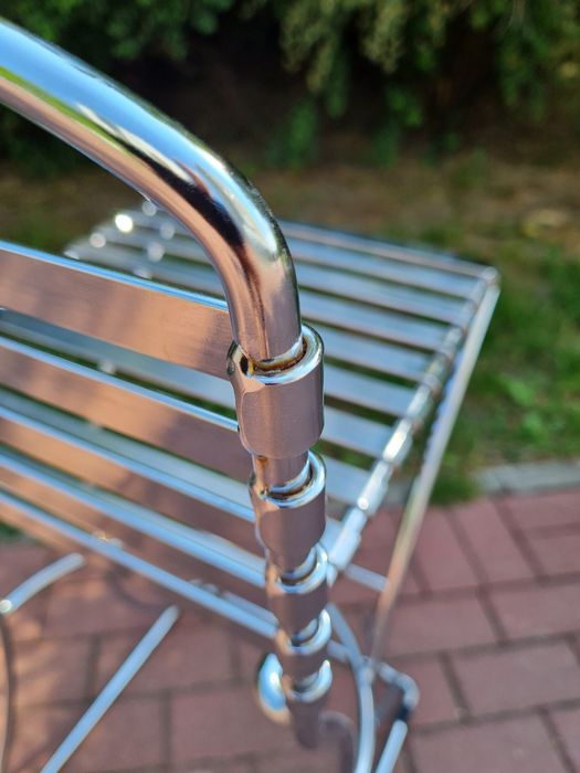 Hokery, stołki barowe, chromowane,Bauhaus,lata 80/90,mid-century