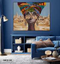 Obraz olejny , duży obraz Afrykanka
