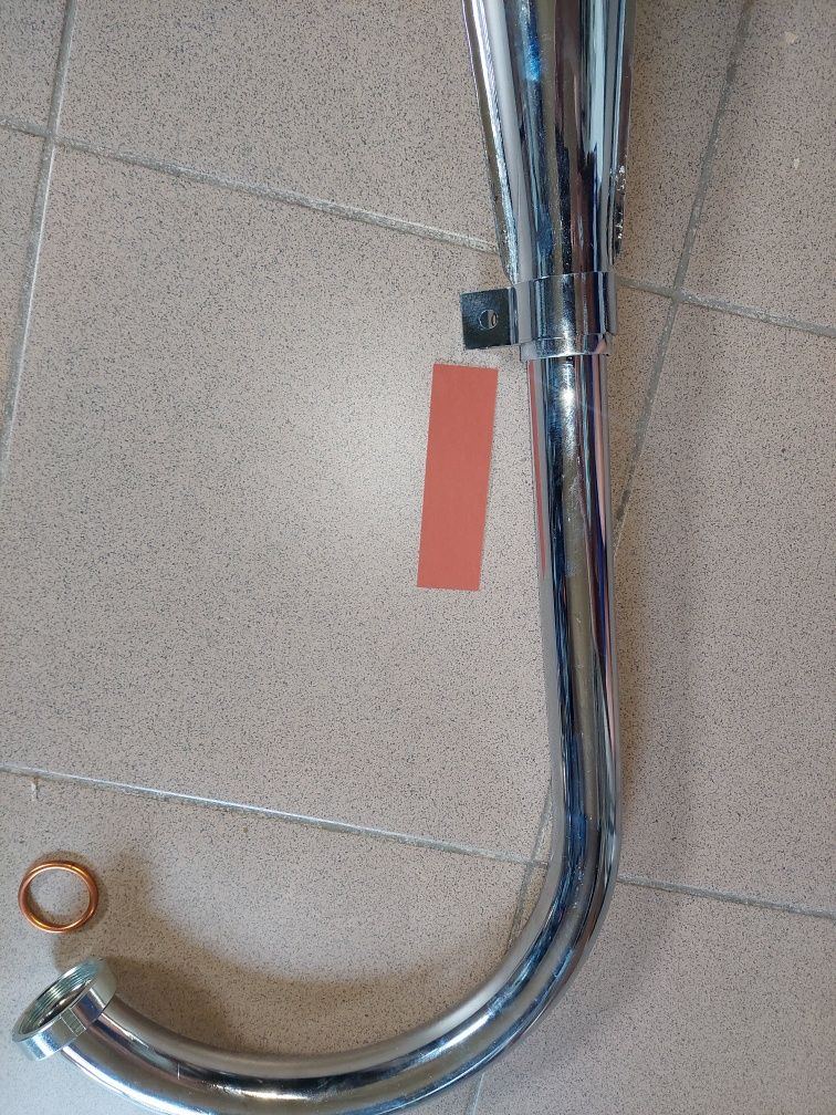 Nowy Polski kpl wydech rura tlumik kolanko wsk125 m06-b1 chrom