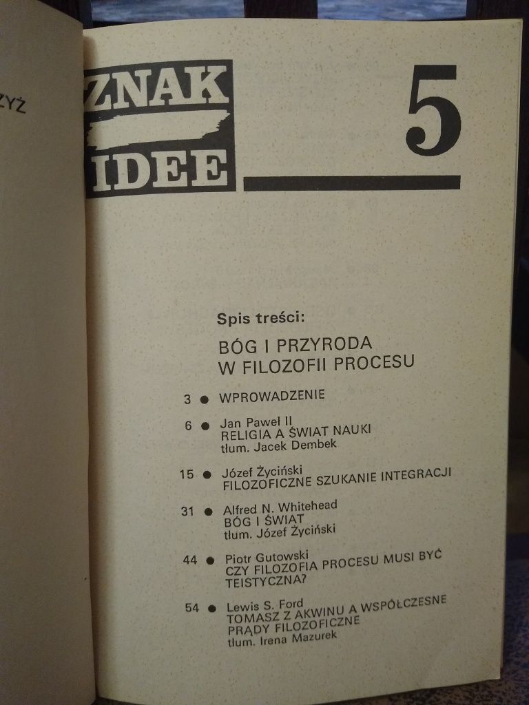 Znak idee Bóg i przyroda w filozofii procesu