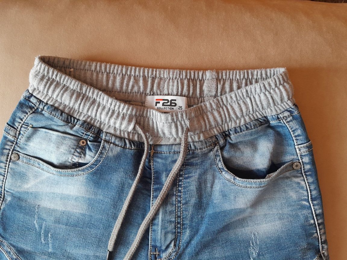 krótkie spodnie spodenki jeans dla chłopca 140