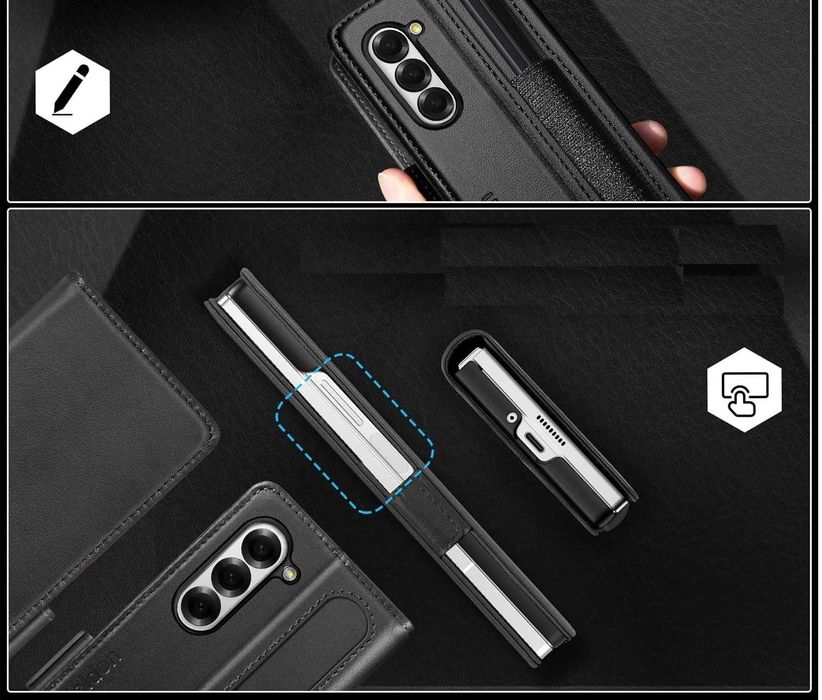 SHIELDON naturalne etui skórzane z klapką do Samsung Galaxy Z Fold6