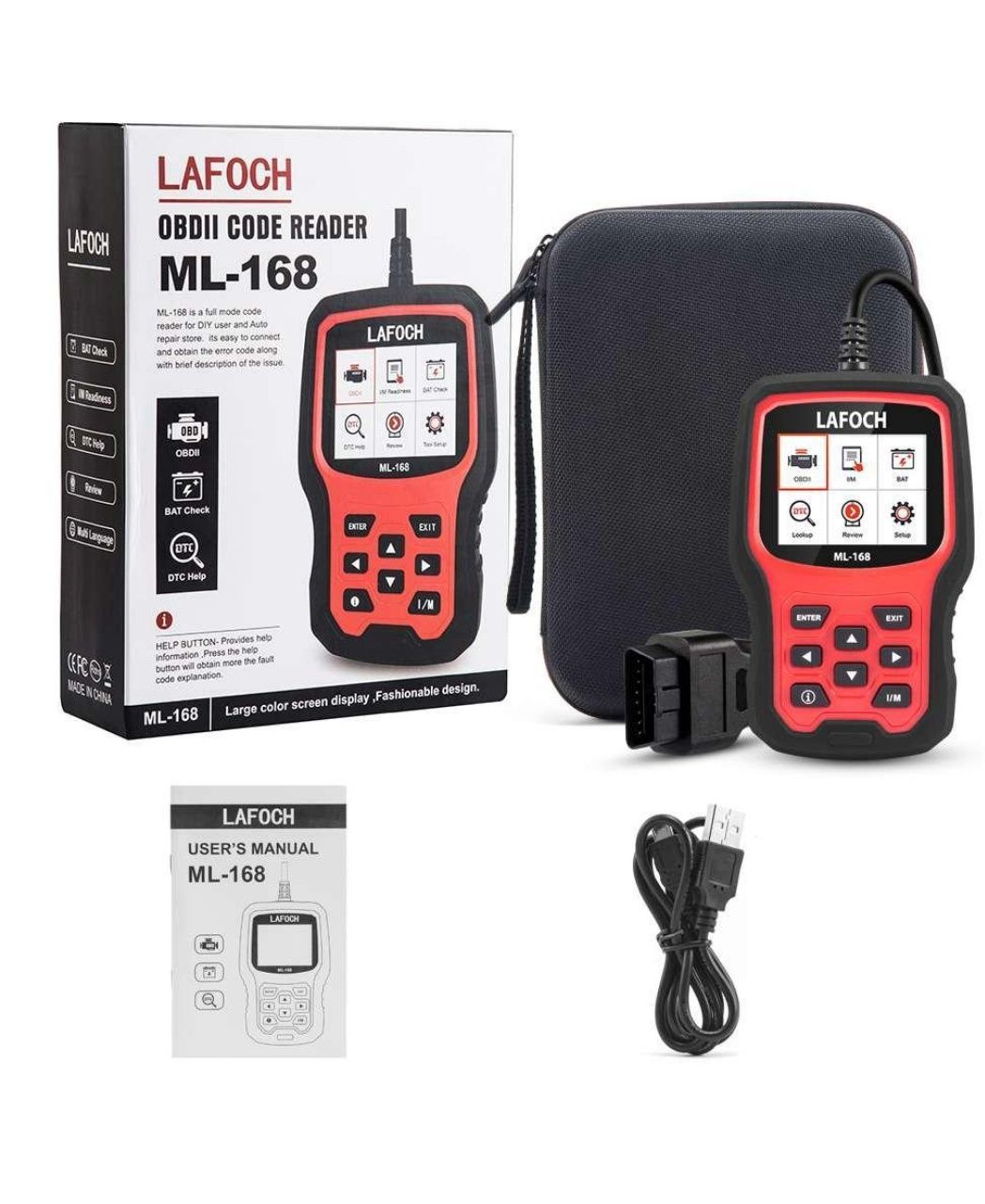 Автомобільний діагностичний сканер LAFOCH ML-168 OBD2 для авто мультим