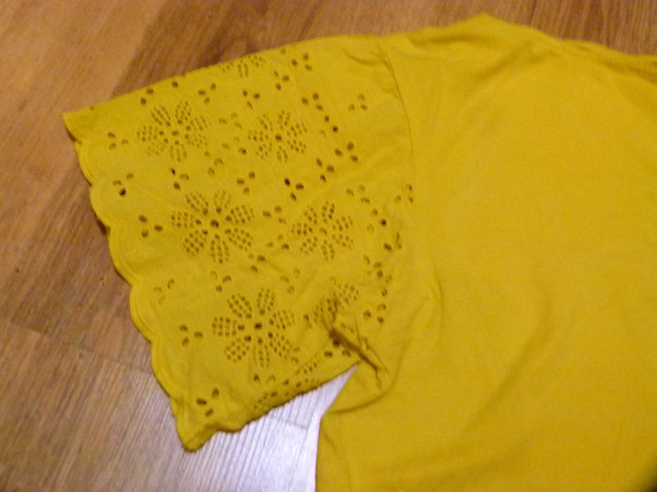 St.Bernard bluzka oversize musztardowa ażurowa krótsza rozm 38 M