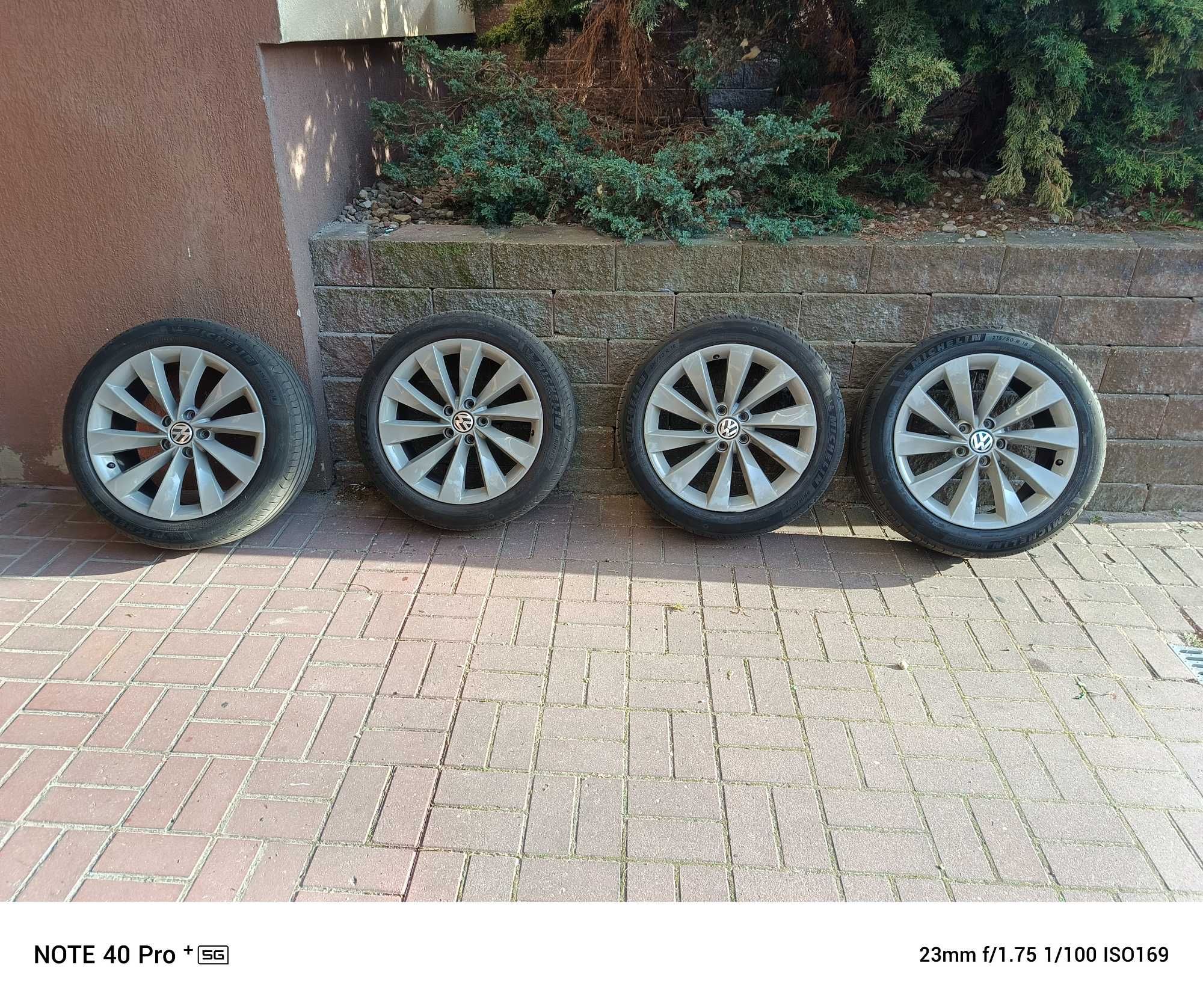 Alu felgi 18 VW oryginał 5*112 opony Michelin 215/50/R18