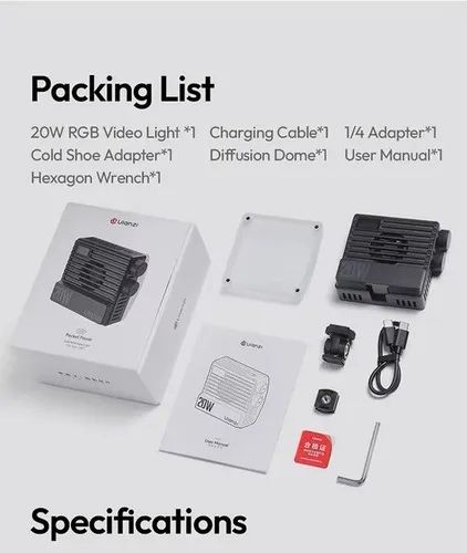 Відеосвітло Ulanzi LE20 LED RGB 20 Вт 5000mAh 2500K-9000K